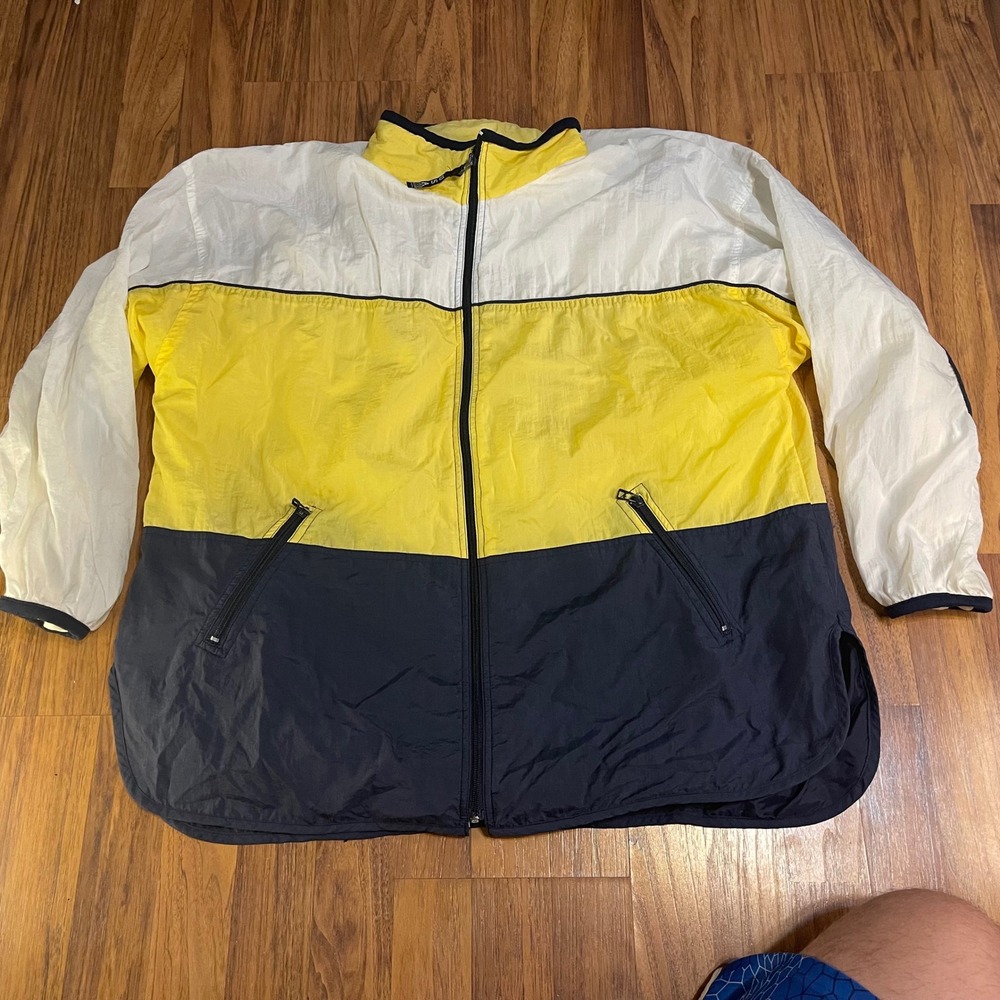 Vintage USA Olympic Windbreaker Jacket Mens XL Colorblock Nylon Zip JCPenney